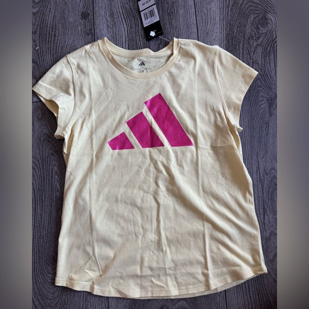 Adidas Kids Cream and Pink T-Shirt
